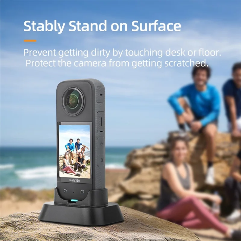 SUNNYLIFE IST-DZ493 Desktop Stand Base for Insta360 X3 Camera, Anti-slip Panoramic Camera Accessories Bottom Base with 1 / 4 Inch Screw Adapter