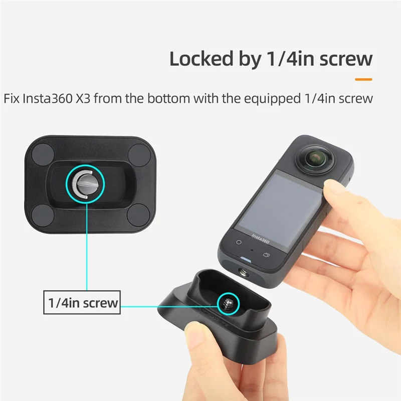 SUNNYLIFE IST-DZ493 Desktop Stand Base for Insta360 X3 Camera, Anti-slip Panoramic Camera Accessories Bottom Base with 1 / 4 Inch Screw Adapter