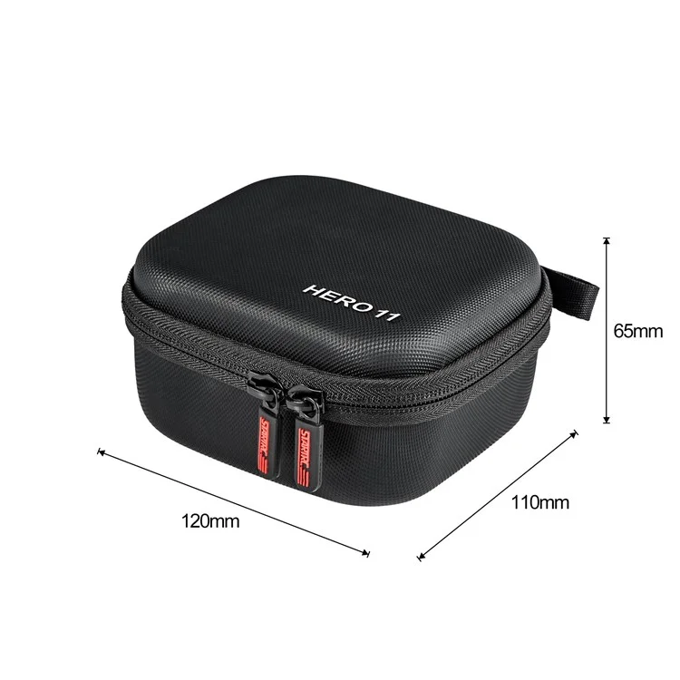 STARTRC 1111363 For GoPro Hero 11 Waterproof PU Carrying Case Shockproof Portable Storage Bag (with Hand Rope and Carabiner)