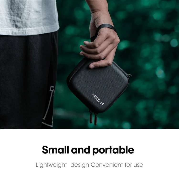 STARTRC 1111363 For GoPro Hero 11 Waterproof PU Carrying Case Shockproof Portable Storage Bag (with Hand Rope and Carabiner)