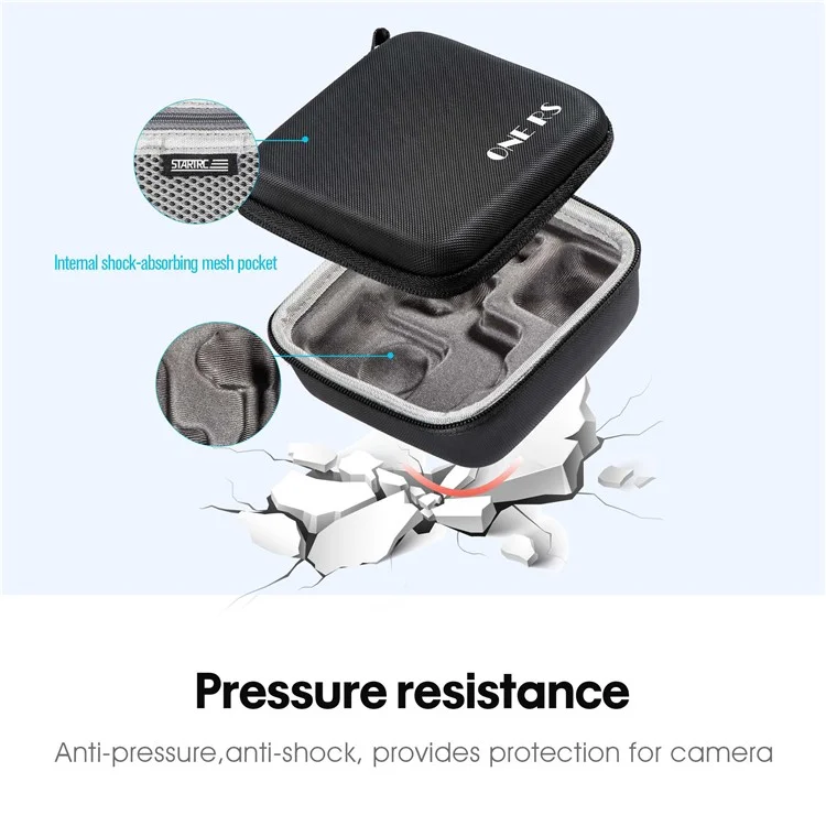 STARTRC 1111363 For GoPro Hero 11 Waterproof PU Carrying Case Shockproof Portable Storage Bag (with Hand Rope and Carabiner)