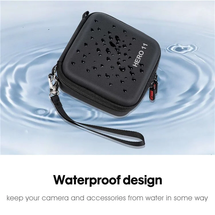 STARTRC 1111363 For GoPro Hero 11 Waterproof PU Carrying Case Shockproof Portable Storage Bag (with Hand Rope and Carabiner)