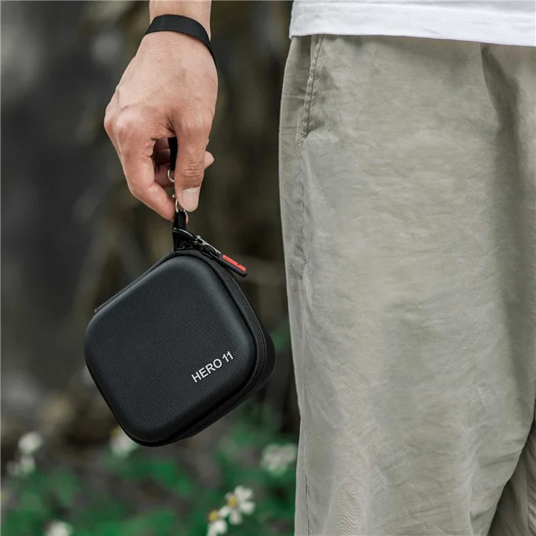 STARTRC 1111363 For GoPro Hero 11 Waterproof PU Carrying Case Shockproof Portable Storage Bag (with Hand Rope and Carabiner)