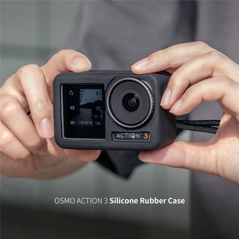 PGYTECH P-32C-030 For DJI Osmo Action 3 Camera Protective Case Soft Silicone Sleeve with Lens Cover and Lanyard