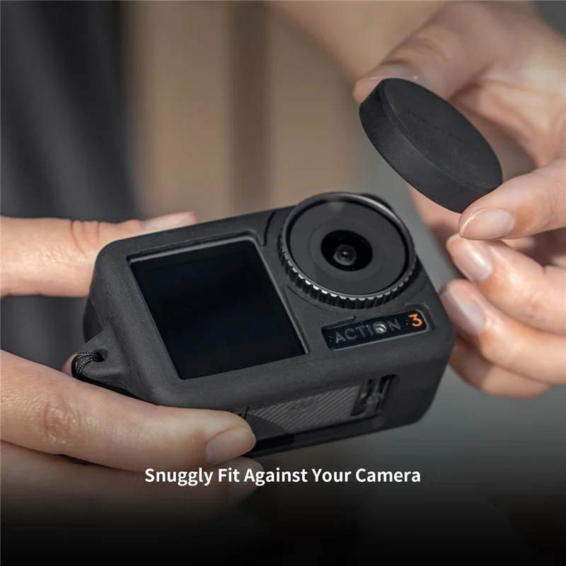 PGYTECH P-32C-030 For DJI Osmo Action 3 Camera Protective Case Soft Silicone Sleeve with Lens Cover and Lanyard