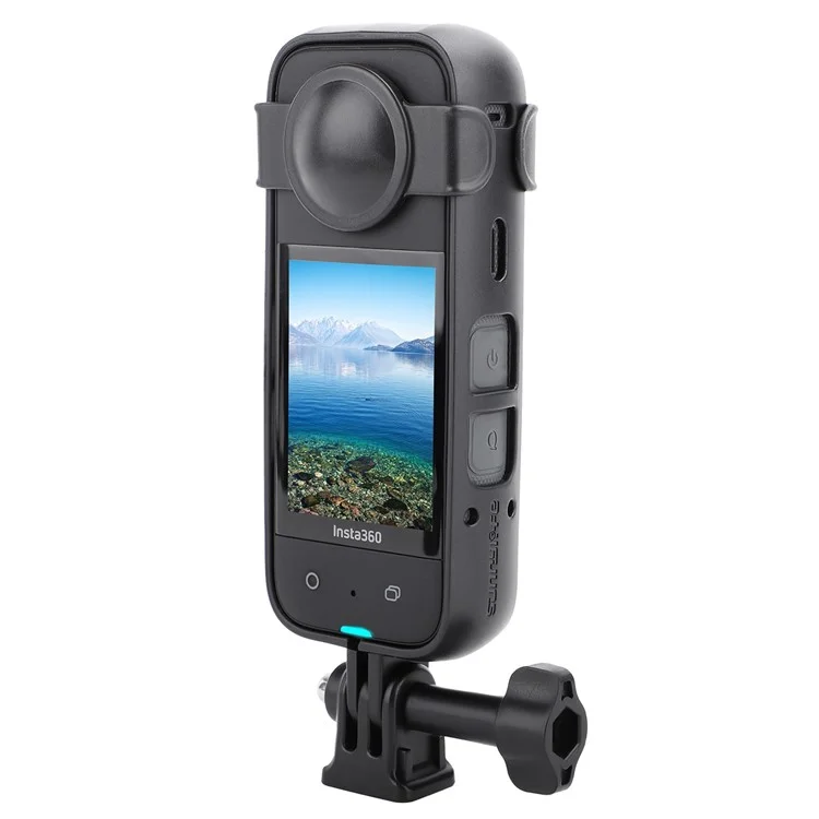 SUNNYLIFE IST-BK518 Adapter Frame + Lens Cap for Insta360 X3 Camera Accessories Multifunction Housing Case Protective Shell with 1 / 4 Adapter Mount