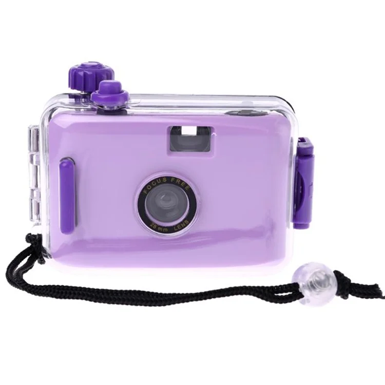 Underwater Vintage Camera Portable Mini 35mm Film Camera with Waterproof Case - Purple