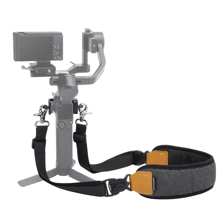 SUNNYLIFE RO-GS560 Für DJI RS 3 Mini Gimbal-Kamera-Stabilisator Doppelter Metallhaken + einstellbarer Nackenriemen Schultergurt