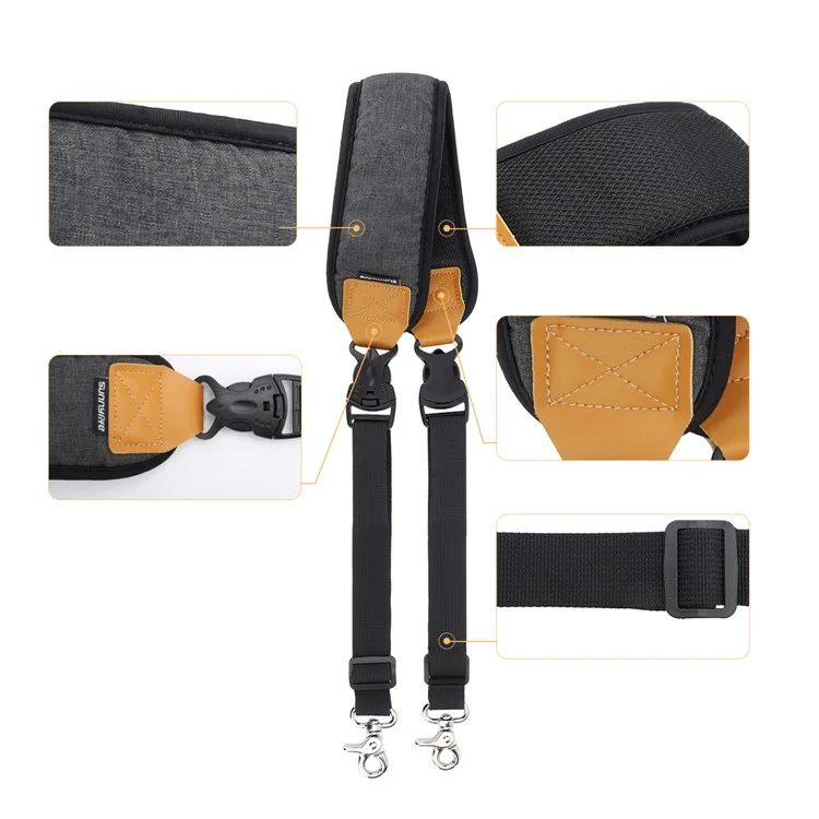 SUNNYLIFE RO-GS560 Für DJI RS 3 Mini Gimbal-Kamera-Stabilisator Doppelter Metallhaken + einstellbarer Nackenriemen Schultergurt