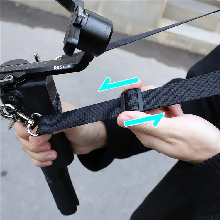 SUNNYLIFE RO-GS560 Für DJI RS 3 Mini Gimbal-Kamera-Stabilisator Doppelter Metallhaken + einstellbarer Nackenriemen Schultergurt
