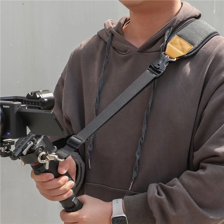 SUNNYLIFE RO-GS560 Für DJI RS 3 Mini Gimbal-Kamera-Stabilisator Doppelter Metallhaken + einstellbarer Nackenriemen Schultergurt