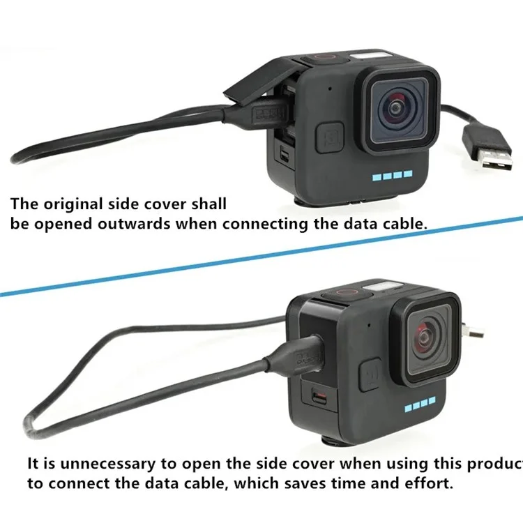 Per GoPro Hero 11 Black Mini Camera Battery Cover Side Door Lid per Easy Passing Through Charging Cable
