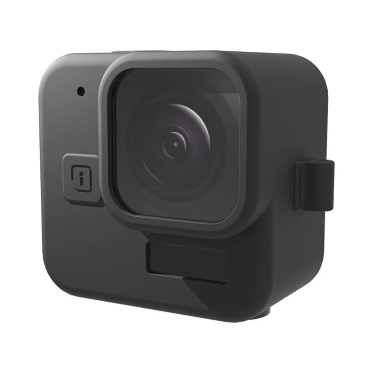 Para GoPro Hero 11 Black Mini Funda Protectora de Silicona Acción Cámara Anticolisión Caso con Película de Vidrio Templado para Lente - Negro