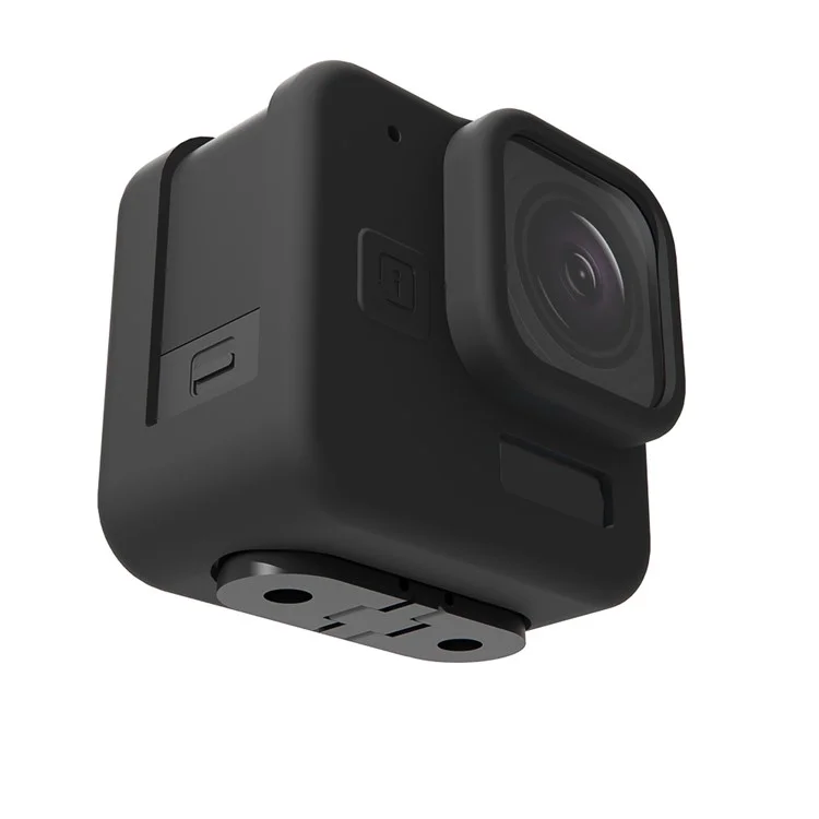 Para GoPro Hero 11 Black Mini Silicone Protective Cover Action Camera Anti-colision Case Con Película de Lente de Vidrio Templado - Negro