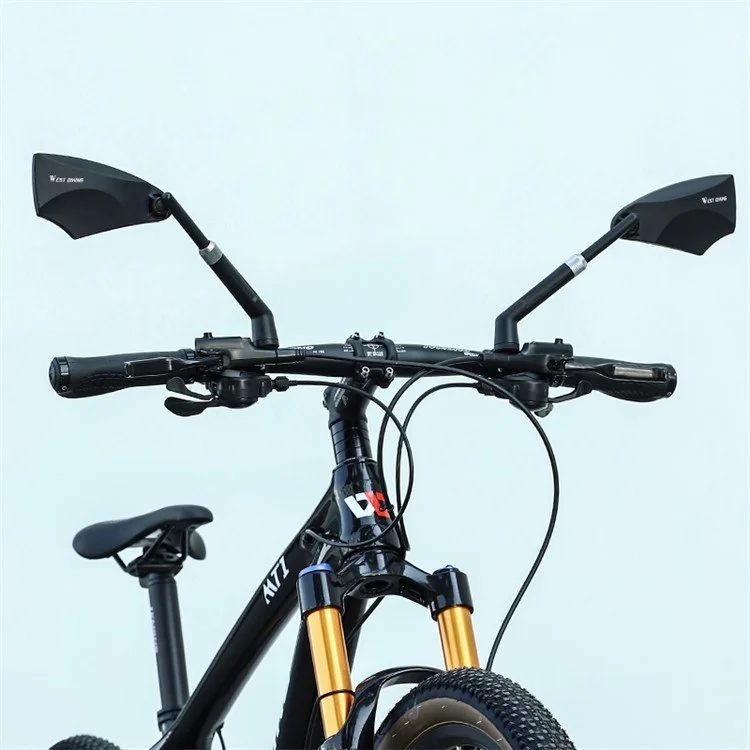 WEST BIKING YP0720045 Fahrrad-Blendschutz-Rückspiegel, ausziehbar, explosionssicher, HD-Rückspiegel für Fahrrad, MTB - links