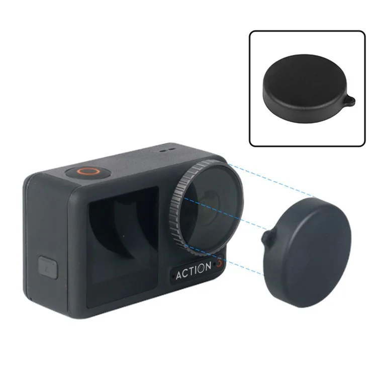 For DJI Osmo Action 3 / Action 4 Battery Storage Box Lens Cover Tempered Glass Screen Protector Set