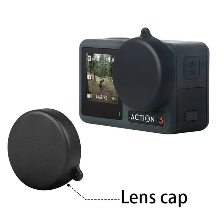 For DJI Osmo Action 3 / Action 4 Battery Storage Box Lens Cover Tempered Glass Screen Protector Set