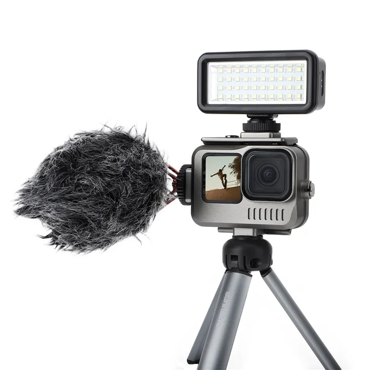 SUNNYLIFE GO-FS563 Pour GoPro Hero 9 / 10 / 11 Boîtier Étanche en Alliage d'Aluminium Anti-Rayures et Protecteur