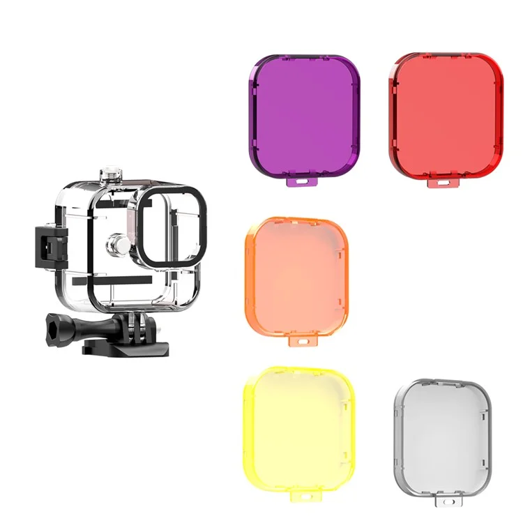 Lens Protective Cap Waterproof Case for GoPro Hero 11 Black Mini Action Camera , Anti-scratch PC Lens Cover - Red