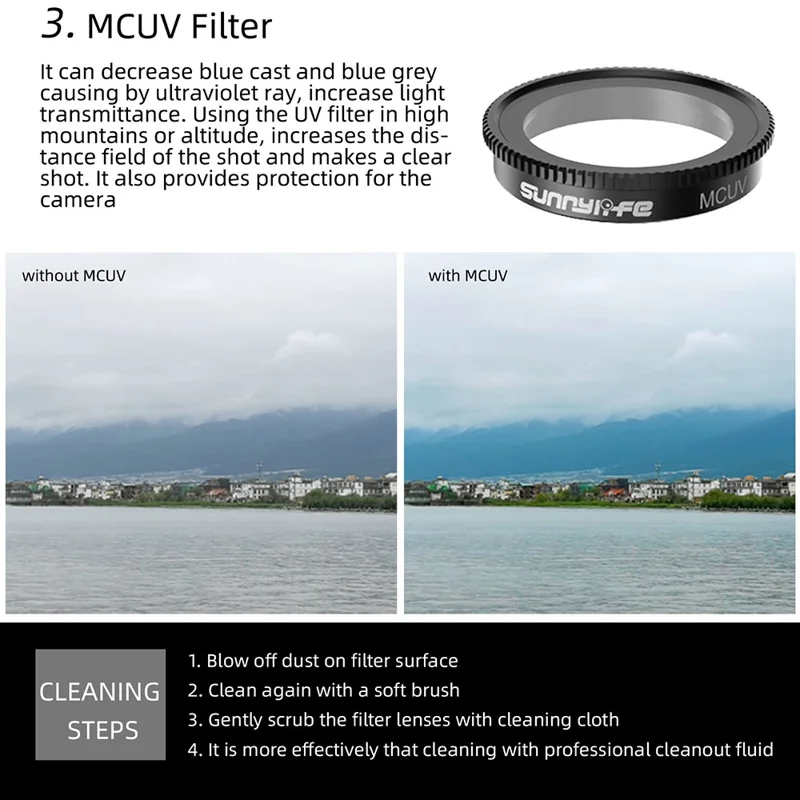 SUNNYLIFE IST-FI9311 for Insta360 GO 3 / GO 2 Accessories Lens Filter MCUV Optical Glass Filter