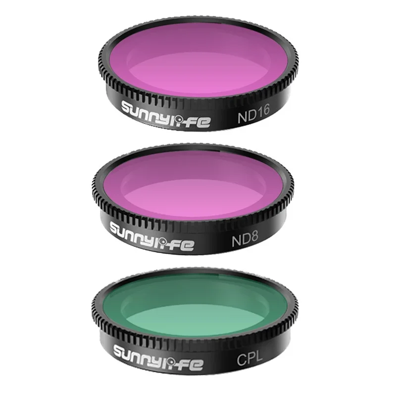 SUNNYLIFE IST-FI9314 3Pcs / Set for Insta360 GO 3 / GO 2 Camera Lens Filter CPL+ND8+ND16 Optical Glass Multi-Coated Filter