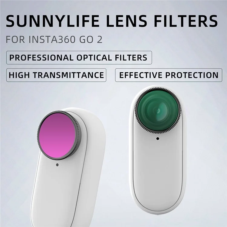 Sunnylife Ist-fi9316 4pcs / Установить Для Insta360 go 3 / GO 2 Оптический Стеклянный Фильтр MCUV+CPL+ND4+ND8 Набор Фильтров Для Камеры.