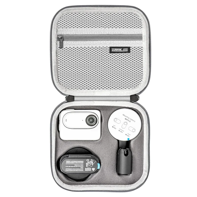 STARTRC 1123807 PU Leather Storage Bag for Insta360 GO 3 Camera Carrying Case Shockproof Box Travel Handbag - Grey