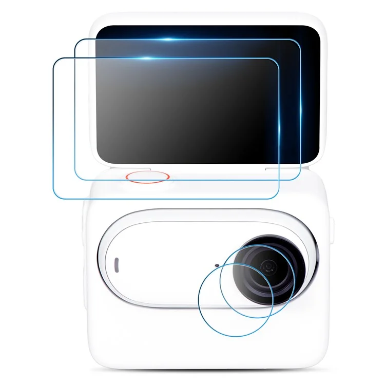 Startrc 1123845 2pcs Für Insta360 GO 3 Kamera-bildschirme Linsen Beschützer Klarer Aluminium-silicon-glasfilm