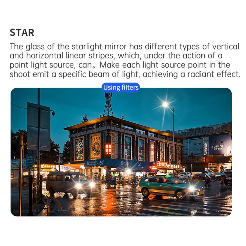 Filtro JUNESTAR JSR-1030-17 STAR para Insta360 GO 3 Action Camera Filtro de Lente de Câmera à Prova d'água