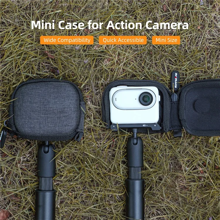 SUNNYLIFE B593 Per Insta360 GO 3 / DJI Action 3 / GoPro Sports Camera Hard Shell Cloth Storage Bag Shockproof Zipper Bag with Opening