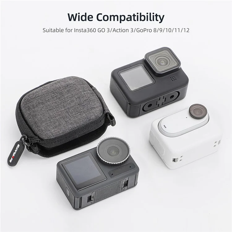 SUNNYLIFE B593 Per Insta360 GO 3 / DJI Action 3 / GoPro Sports Camera Hard Shell Cloth Storage Bag Shockproof Zipper Bag with Opening