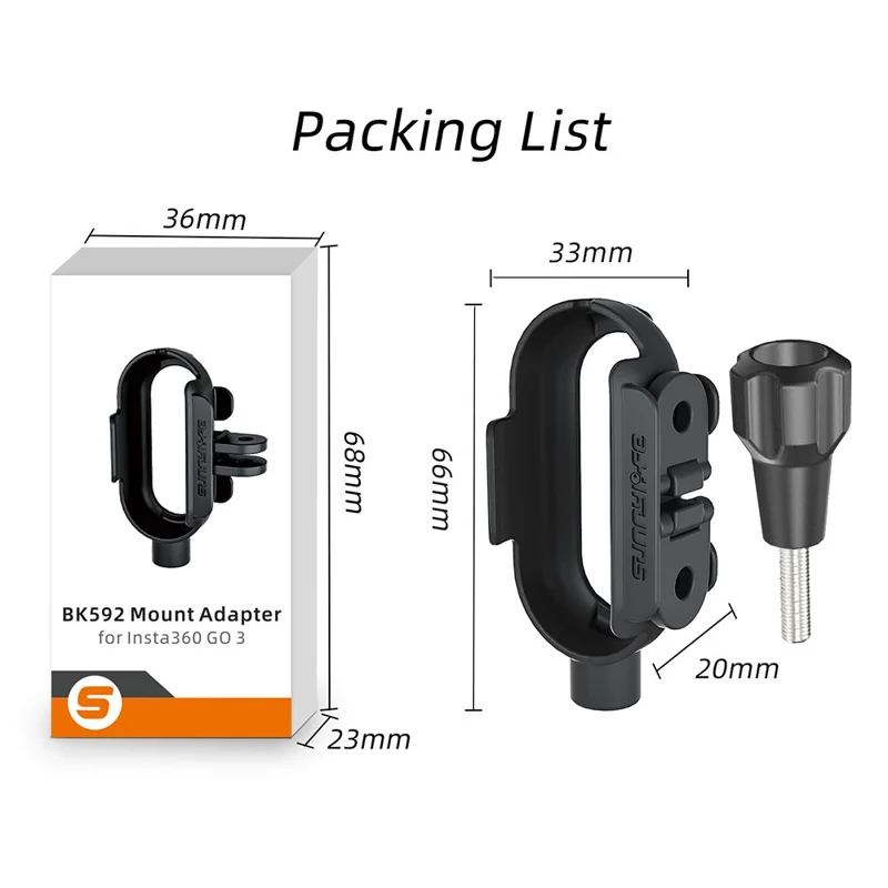 SUNNYLIFE IST-BK592 For Insta360 GO 3 Plastic Heat Dissipation Protective Frame Mount Adapter