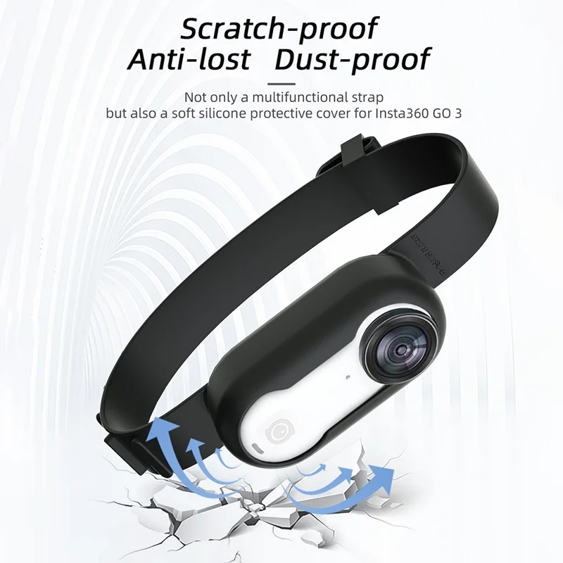 SUNNYLIFE IST-ZD588 Para Insta360 GO 3 Capa de Silicone Protetora da Câmera com Alça Ajustável - Branco