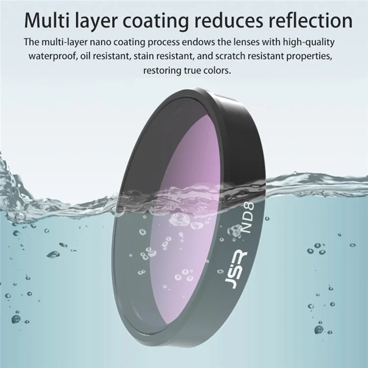 JUNESTAR Multi-Coated KB ND Series Filter for DJI Osmo Action 4 / 3 Lightweight Waterproof Diving Lens Filters - ND8