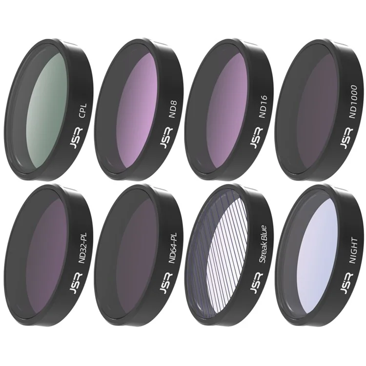 JUNESTAR JSR-1013-22 KB-8IN1 Wasserdichter Filterset für DJI Osmo Action 4 / 3 Mehrfach beschichtete öl-resistente Objektivfilter
