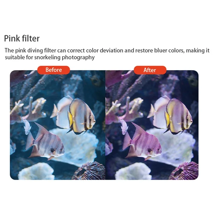JUNESTAR JSR-103-18 Filtro Pink Resistente à Água e Multicamadas para DJI Osmo Action 4 / 3 Filtros de Lente de Mergulho Resistentes a Óleo