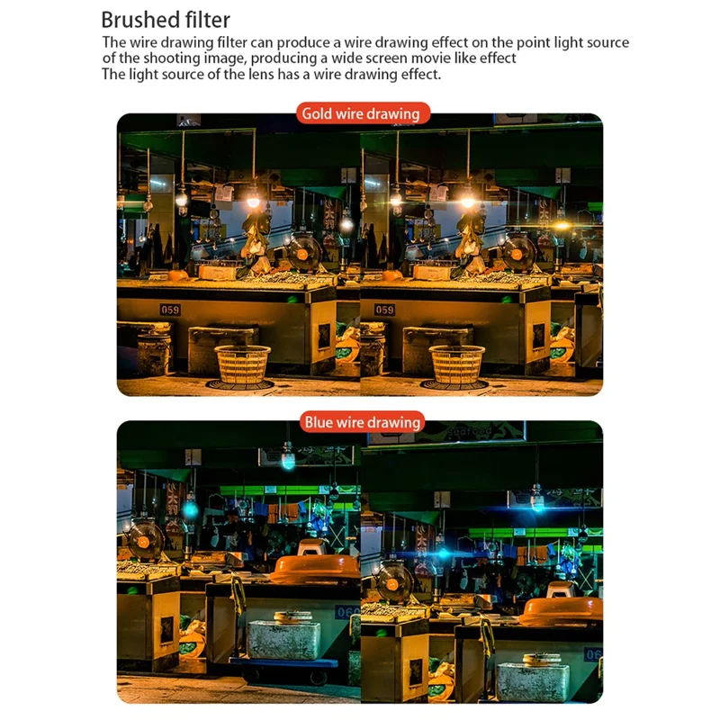 JUNESTAR For DJI Osmo Action 4  /  3 Optical Glass Brushed Filter Sport Camera Lens Filter - Streak Blue