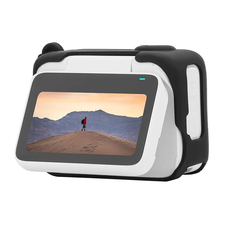 SUNNYLIFE IST-BHT595 4 pièces / Set Étui en silicone + Capuchon d'objectif + Autocollant + Lanière pour Insta360 GO 3 Étui de charge - Noir