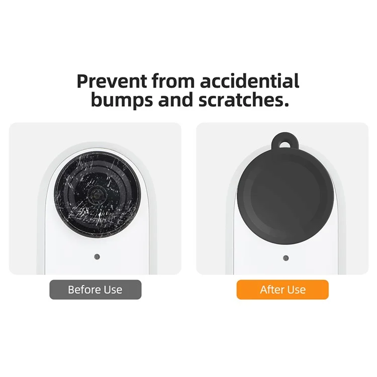 SUNNYLIFE IST-BHT595 4 pièces / Set Étui en silicone + Capuchon d'objectif + Autocollant + Lanière pour Insta360 GO 3 Étui de charge - Noir