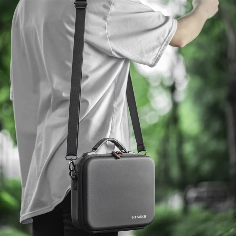 STARTRC 1126174 Carrying Case for DJI Action 4 , PU Travel Portable Storage Bag with Shoulder Strap - All-round Set