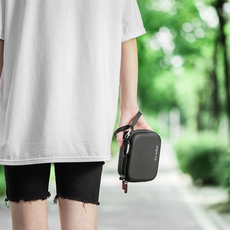 STARTRC 1126181 Storage Bag for DJI Action 4 , Hard PU Travel Box Carrying Case with Buckle+Strap - Standard Set