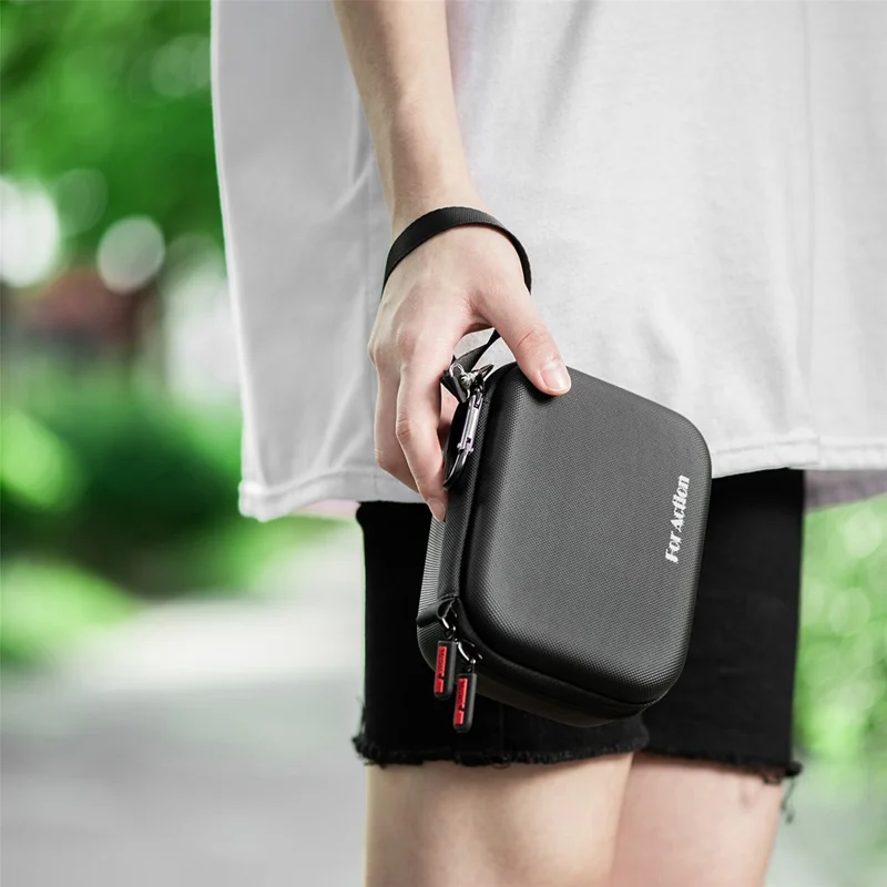 STARTRC 1126181 Storage Bag for DJI Action 4 , Hard PU Travel Box Carrying Case with Buckle+Strap - Standard Set