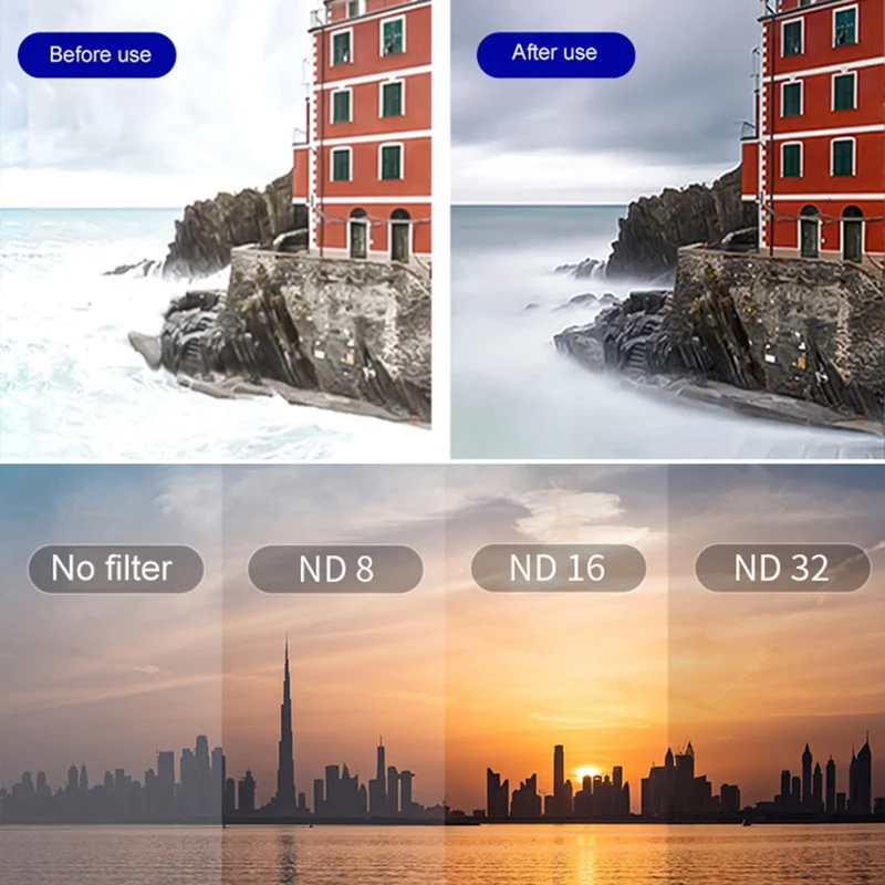 STARTRC 1126884 4Pcs Multi-Layer Coating Filter Set for DJI Action 4 Sports Camera ND8 / 16 / 32 / CPL Lens Filter