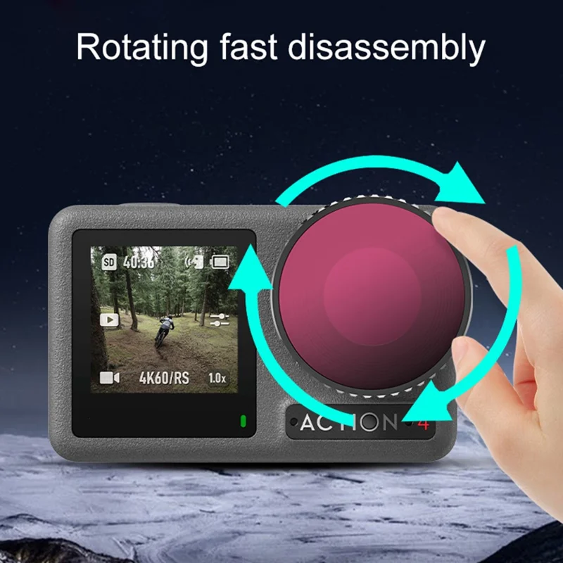 STARTRC 1126884 4Pcs Multi-Layer Coating Filter Set for DJI Action 4 Sports Camera ND8 / 16 / 32 / CPL Lens Filter