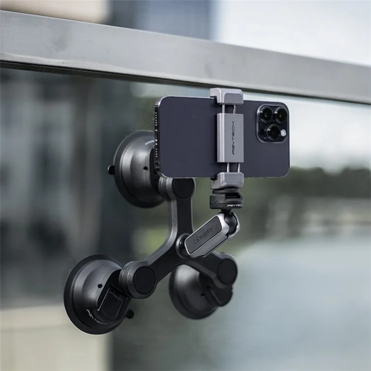 PGYTECH P-GM-224 CapLock Triple Suction Cup Bracket Mount with Ball Head for GoPro  /  Go3  /  Action 4  /  Mobile Phone