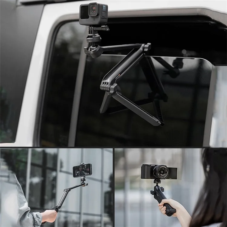 PGYTECH P-GM-158 Support trépied pliable 3 en 1 Perche à selfie multifonctions Bras magique pour GoPro / Insta360 / Caméra DJI Action 