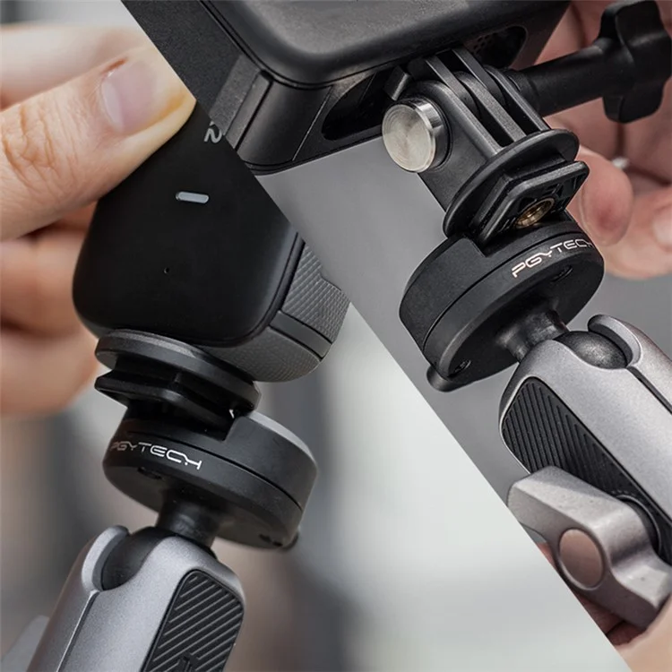 PGYTECH P-CG-145 CapLock Sports Camera Quick Release Mount Adapter Plate Set with Ball Head per GoPro / Insta360 / DJI