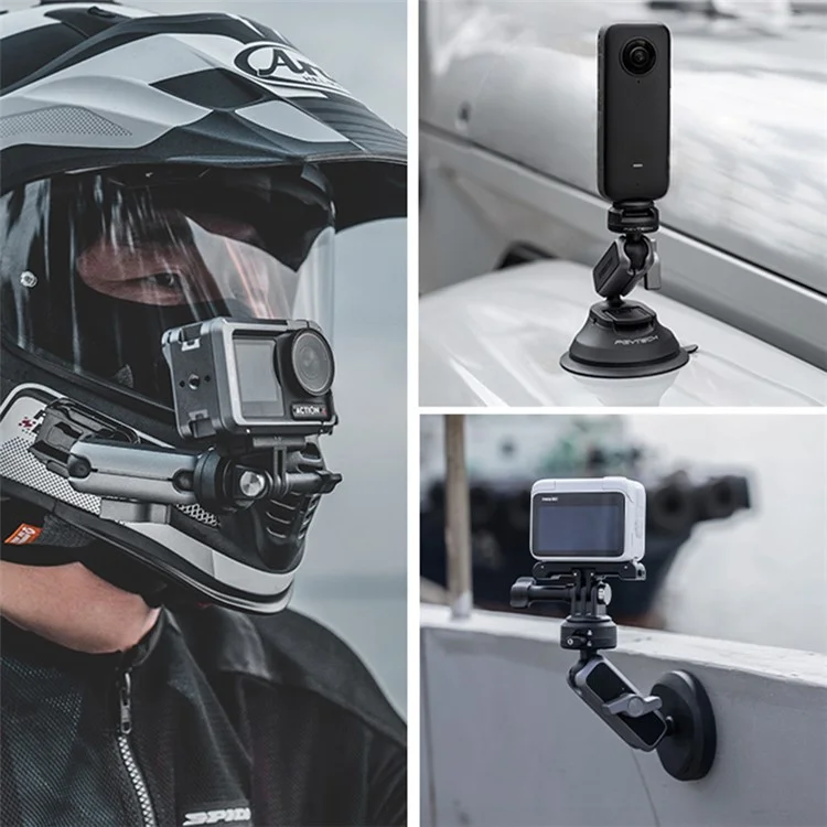 PGYTECH P-CG-145 CapLock Sports Camera Quick Release Mount Adapter Plate Set with Ball Head per GoPro / Insta360 / DJI