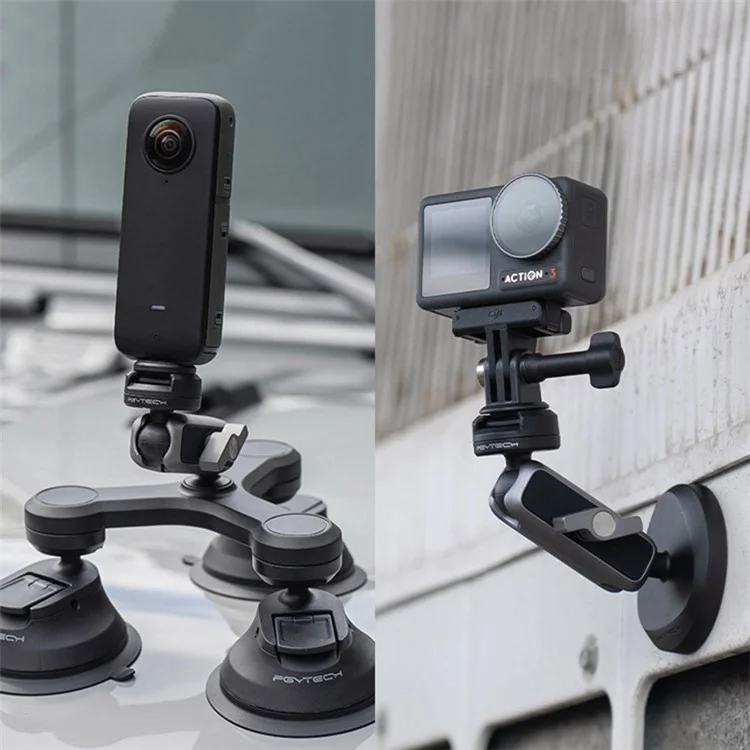 PGYTECH P-CG-145 CapLock Sports Camera Quick Release Mount Adapter Plate Set with Ball Head per GoPro / Insta360 / DJI
