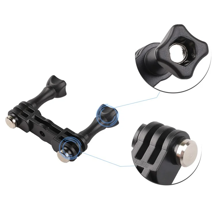 Adattatore per ricarica a doppia testina K6 LED per Xiaoyi, GoPro Hero 4 Action Camera PC Mount Holder